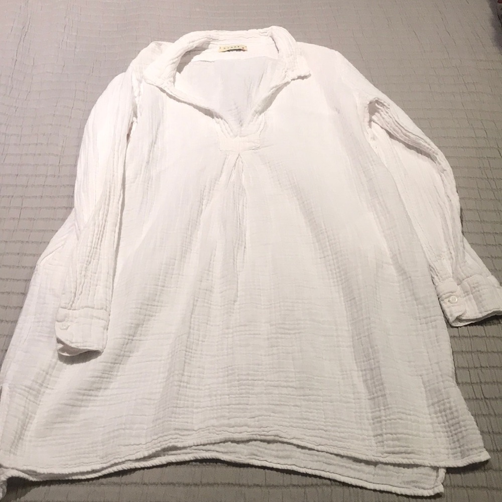 Gauze white bathing suit cover up